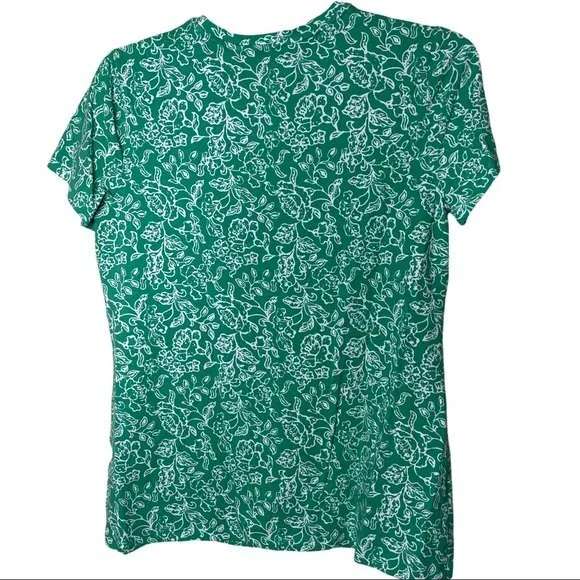 Isaac Mizrahi Green Yellow Floral T Shirts Set of 2 Size Small - Picture 6 of 7